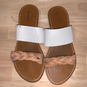 Sole Society two-strap leather flat sandals